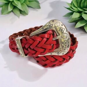 VTG Ribco Red Braided Belt with Silver Buckle